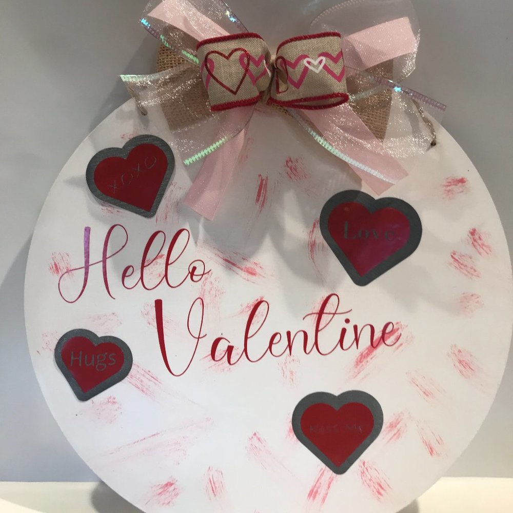 Hand Crafted Wooden Valentine Decor   "Celebrate Valentines Day"
